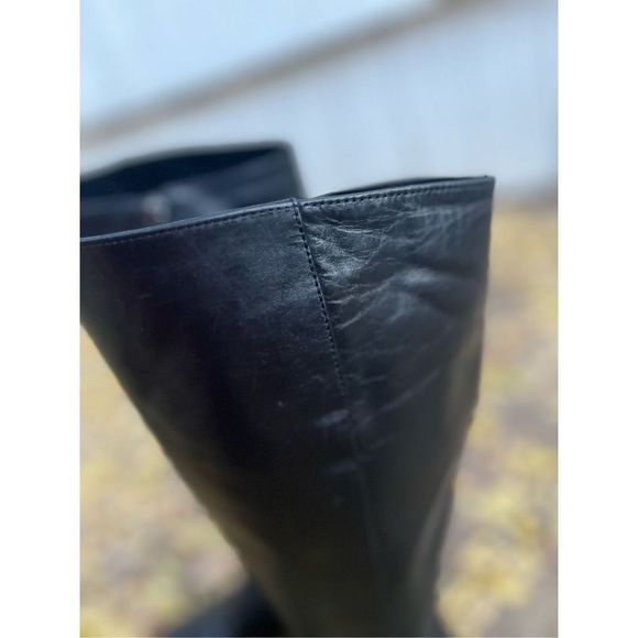 Karl Lagerfeld Paris Leather Boots 6.5 M Low Heel Mod 60s Style - Picture 8 of 16